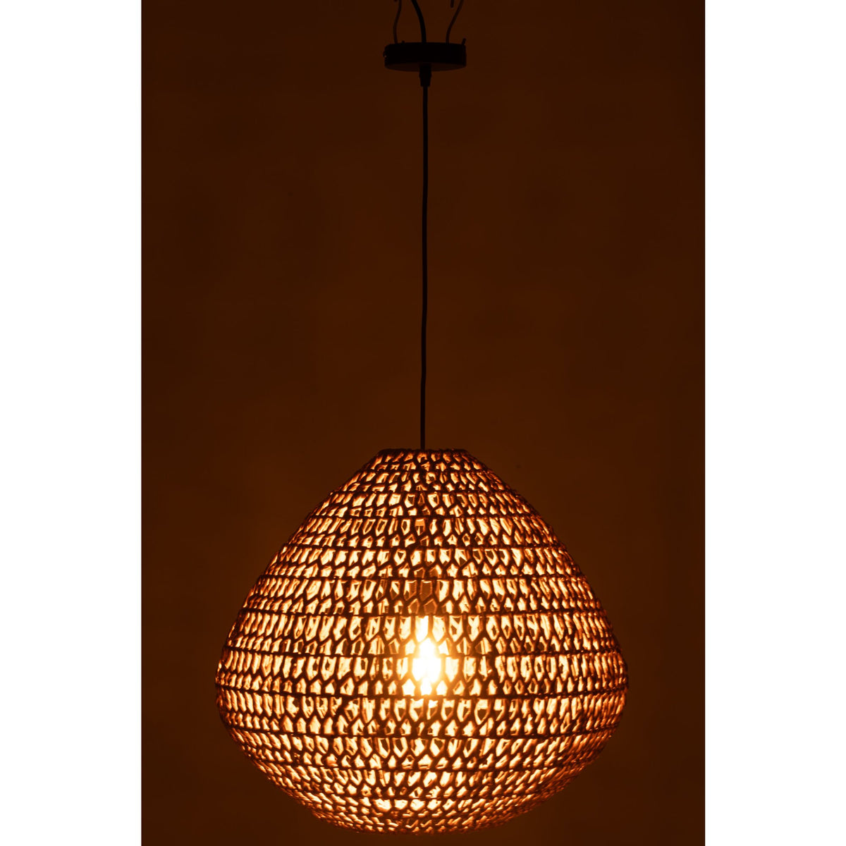 Lampada a sospensione in metallo intrecciato naturale J-Line