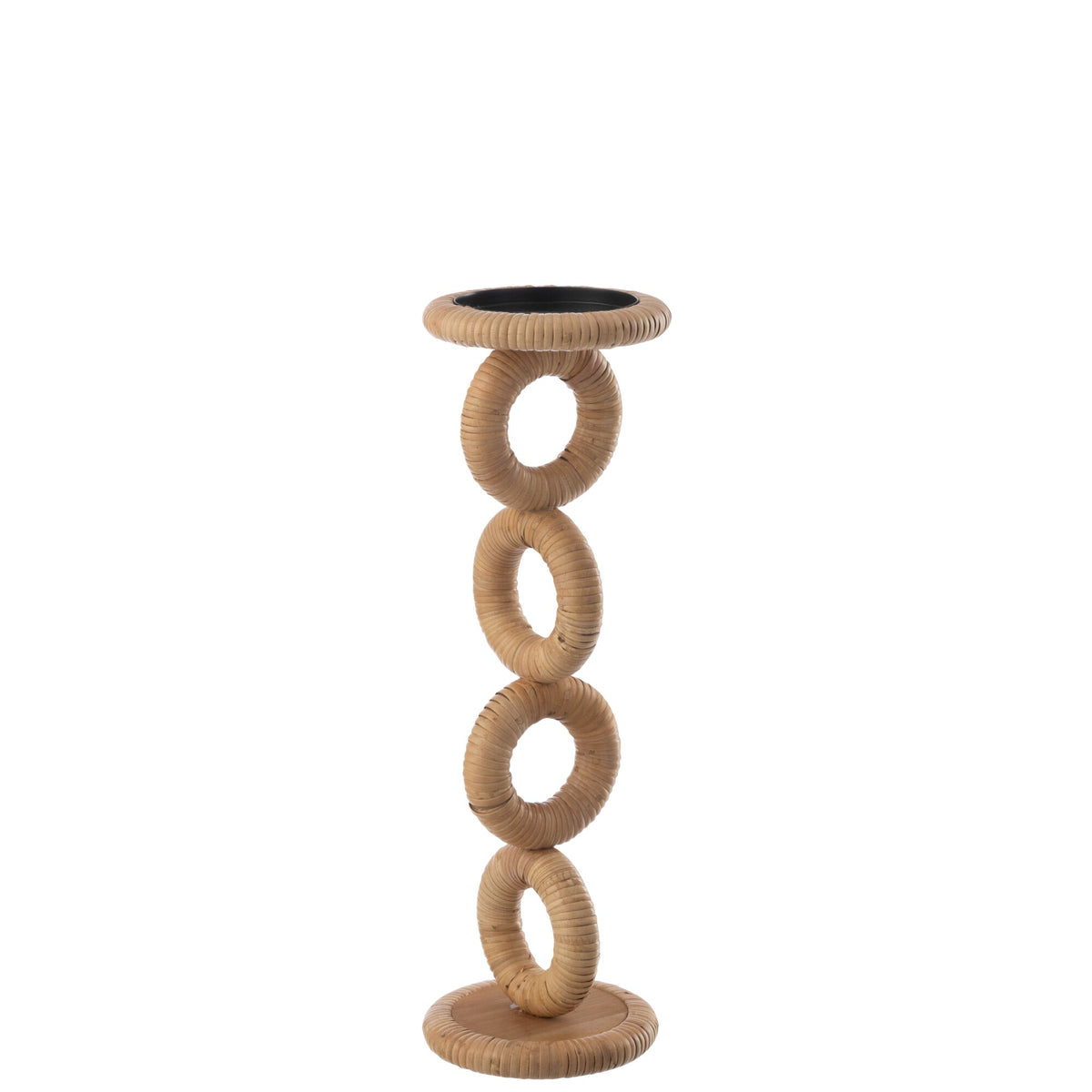 Portacandela ad anello in MDF naturale grande J-Line