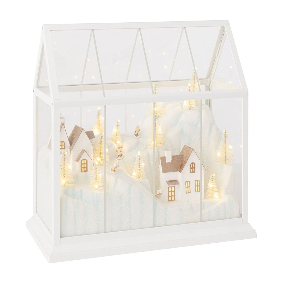 Villaggio di Natale Vetro LED Bianco/Oro Large J-Line