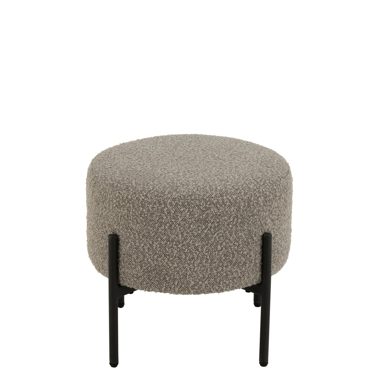 Sgabello Boucle Multistrato/Poliestere Grigio/Nero J-Line