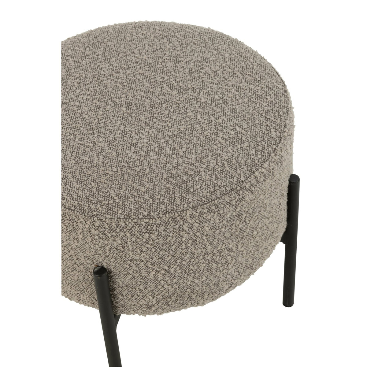 Sgabello Boucle Multistrato/Poliestere Grigio/Nero J-Line