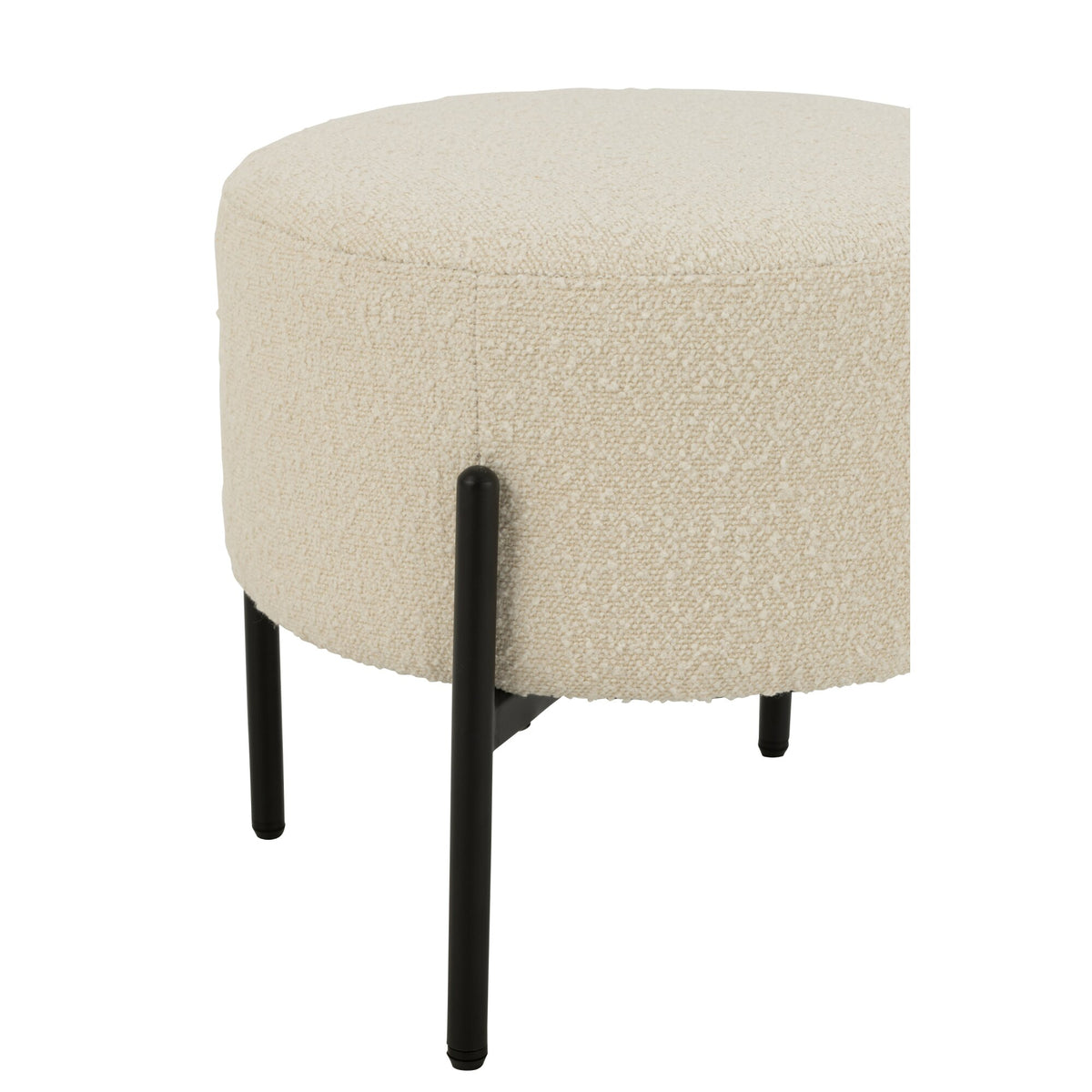 Sgabello Boucle Multistrato/Poliestere Bianco/Nero J-Line