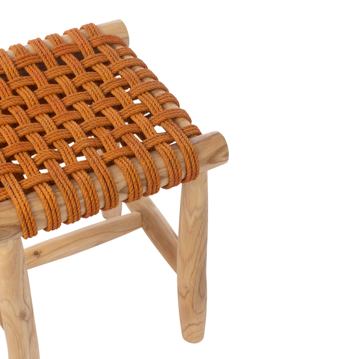 Sgabello in legno di teak arancione J-Line