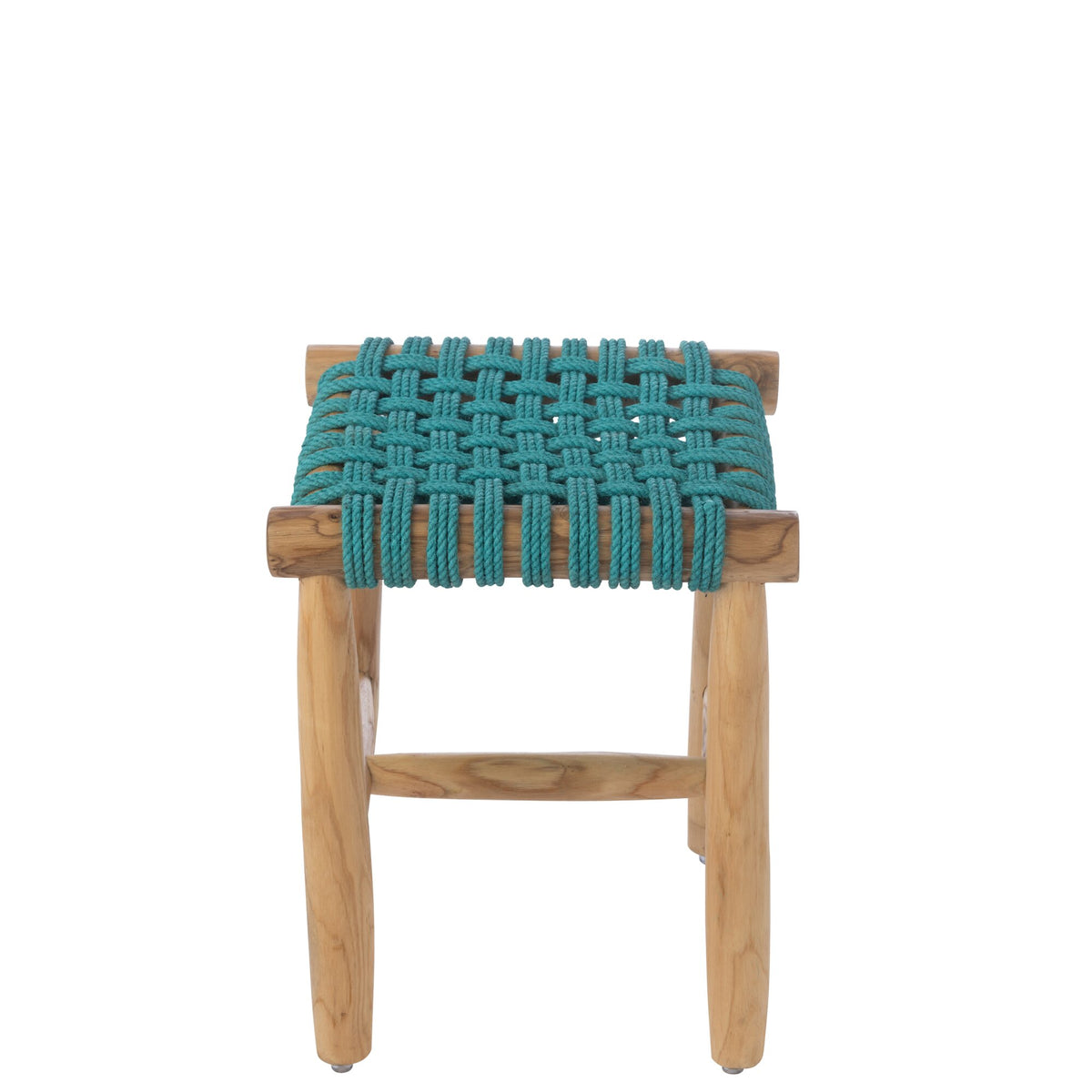Sgabello in legno di teak turchese J-Line