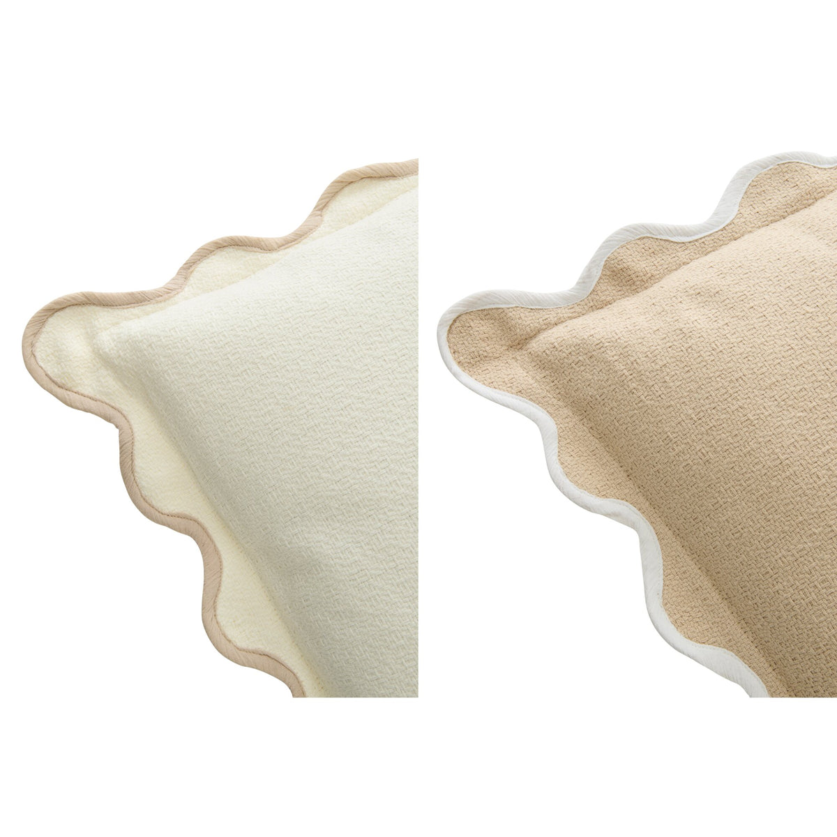 Cuscino Sbozzolato Cotone Bianco/Beige Assortimento Di J-Line
