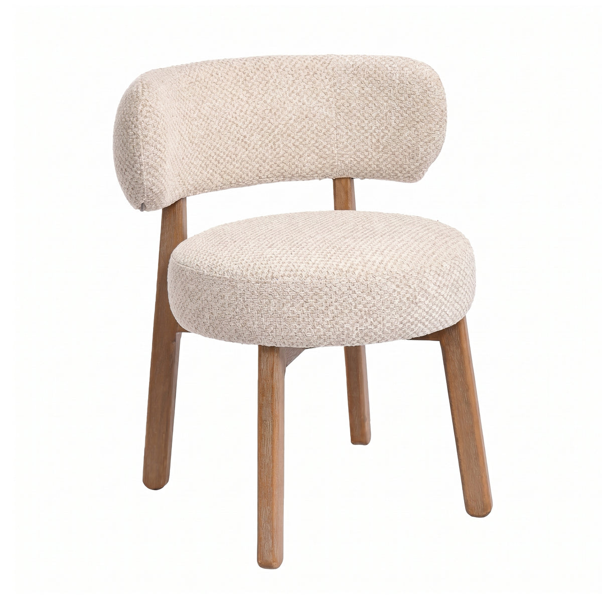 Lior Eetkamerstoel Opulence Crème van PTMD, ander aanzicht van de crème opulence bekleding