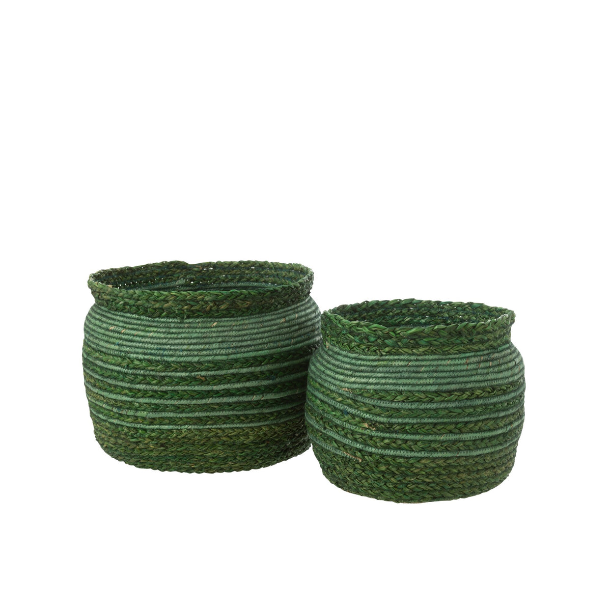 Cesti Intrecciati Verde Paglia Set da 2 J-Line
