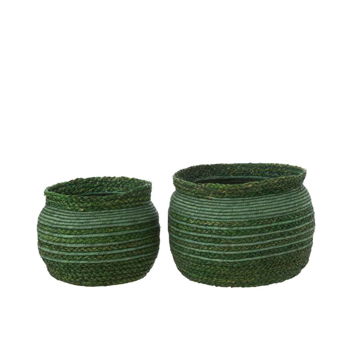 Cesti Intrecciati Verde Paglia Set da 2 J-Line