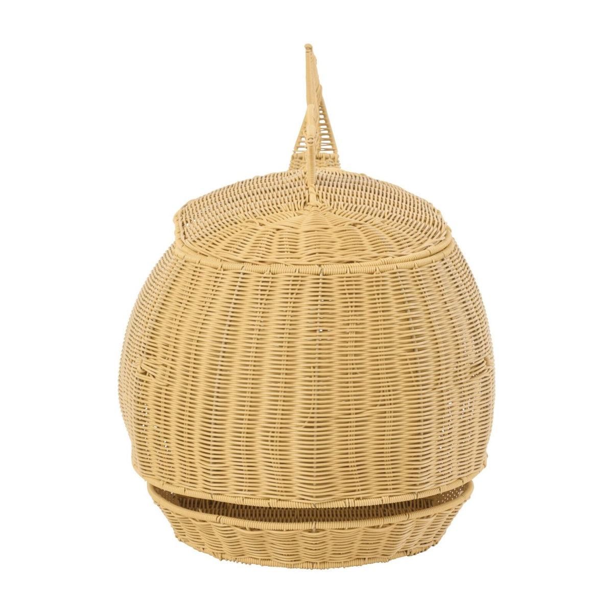 Cestino a balena in plastica color naturale J-Line