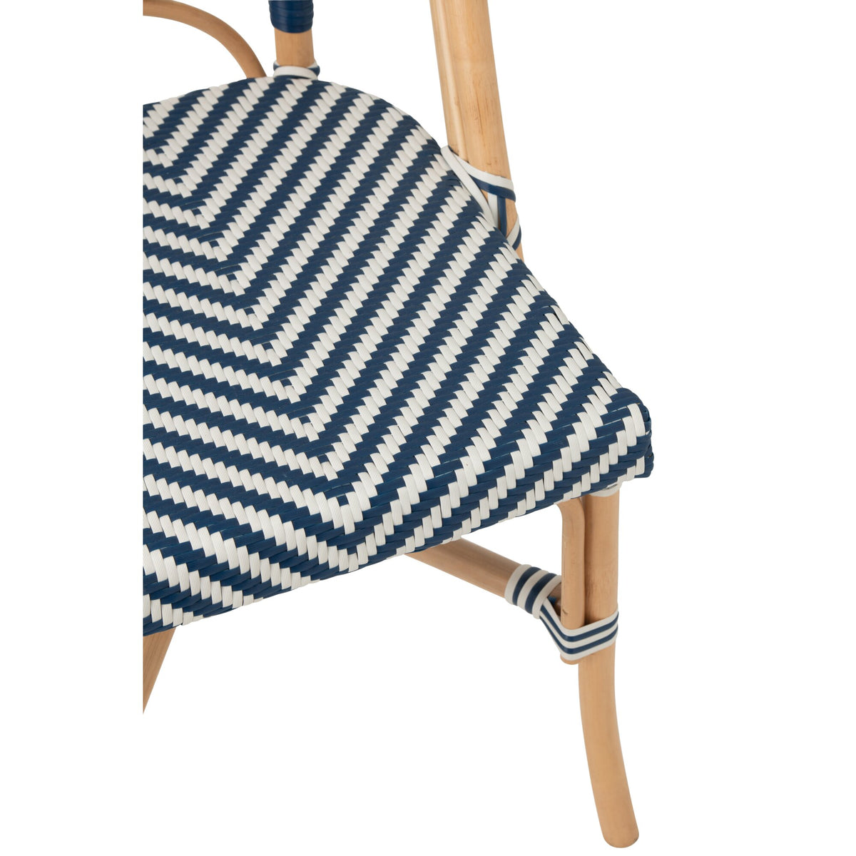 Sedia da Esterno Geo Rotonda in Rattan Blu/Bianco J-Line