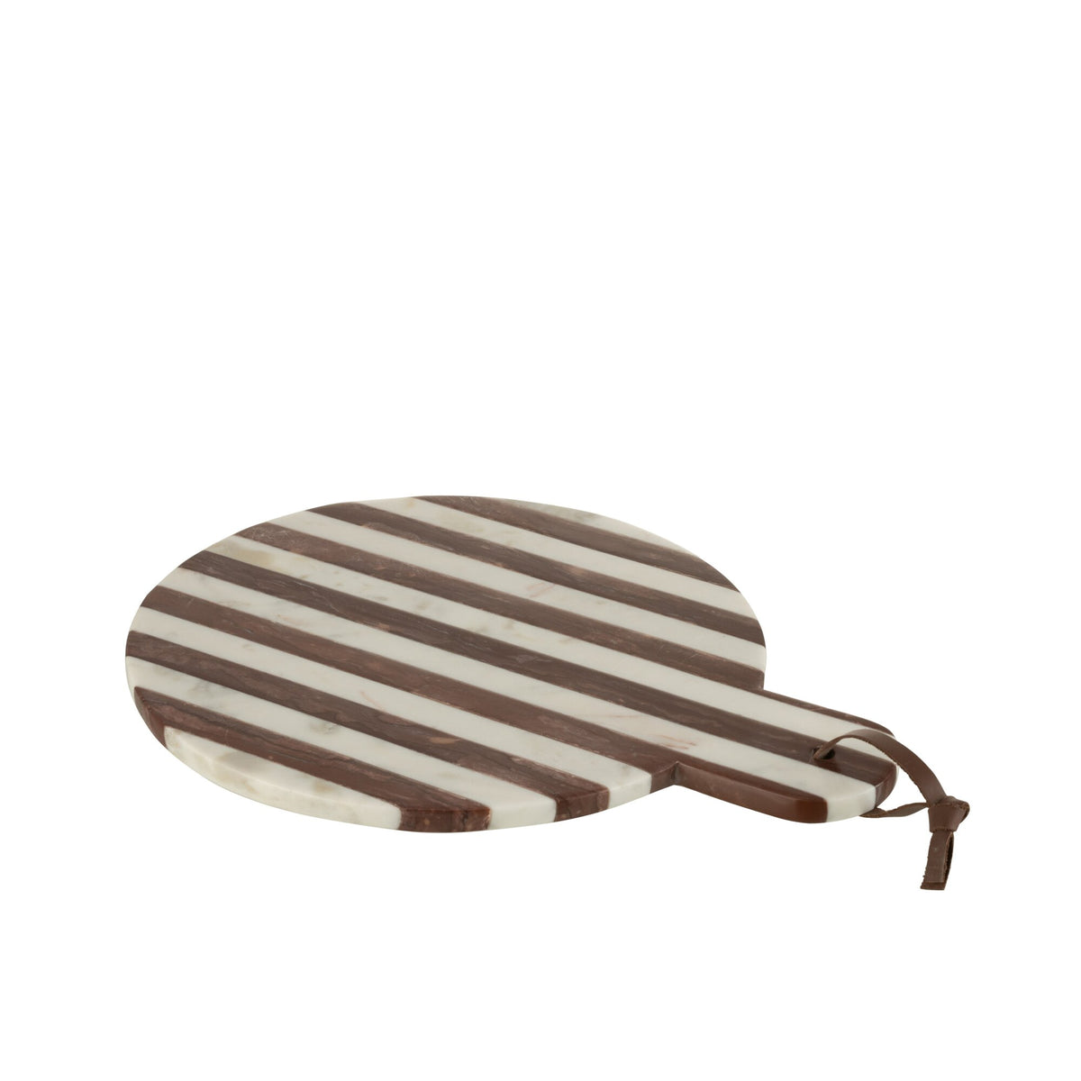 Tagliere Rotondo Rigato Marmo Bianco/Marrone 46x31x2cm J-line
