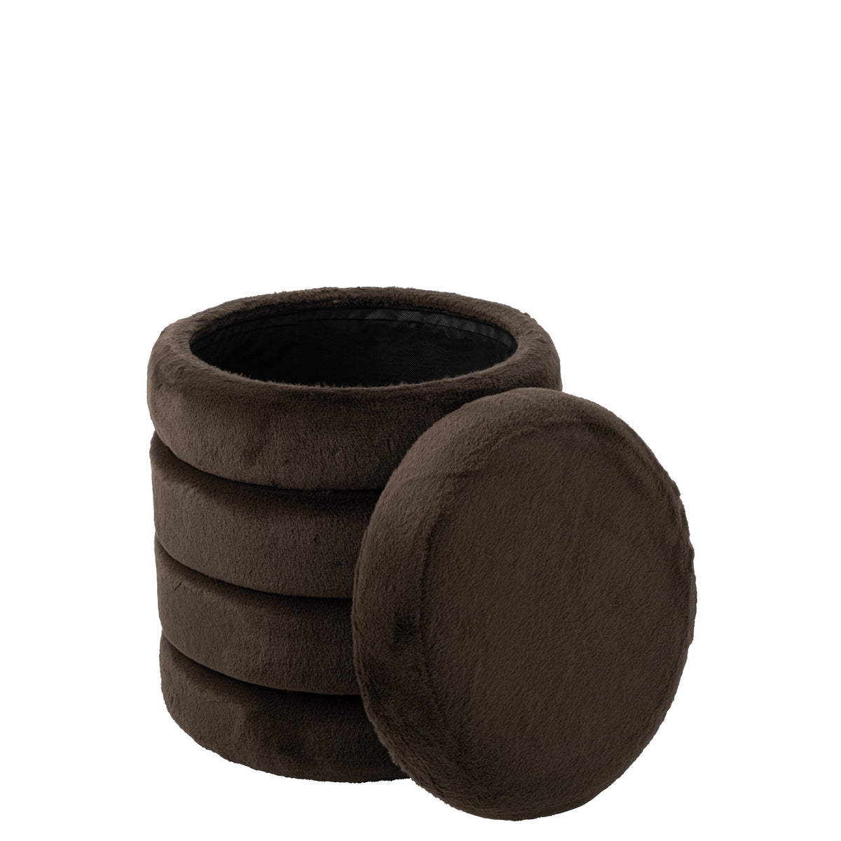 Pouf + Coperchio Mdf Marrone Scuro J-Line
