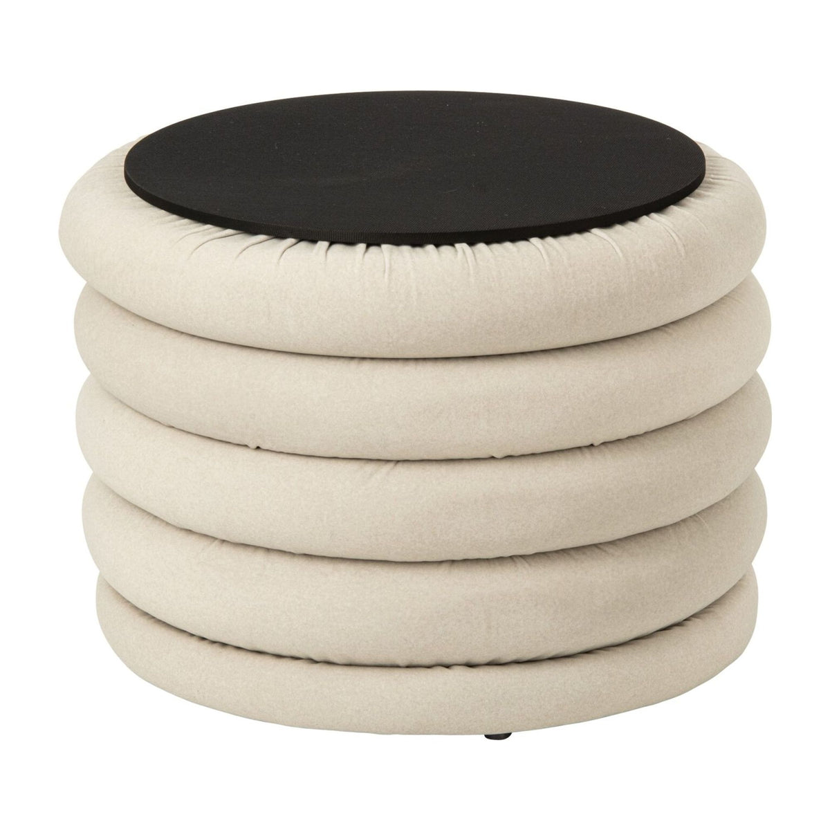 Pouf Mich Legno compensato/Tessuto Ecru J-Line