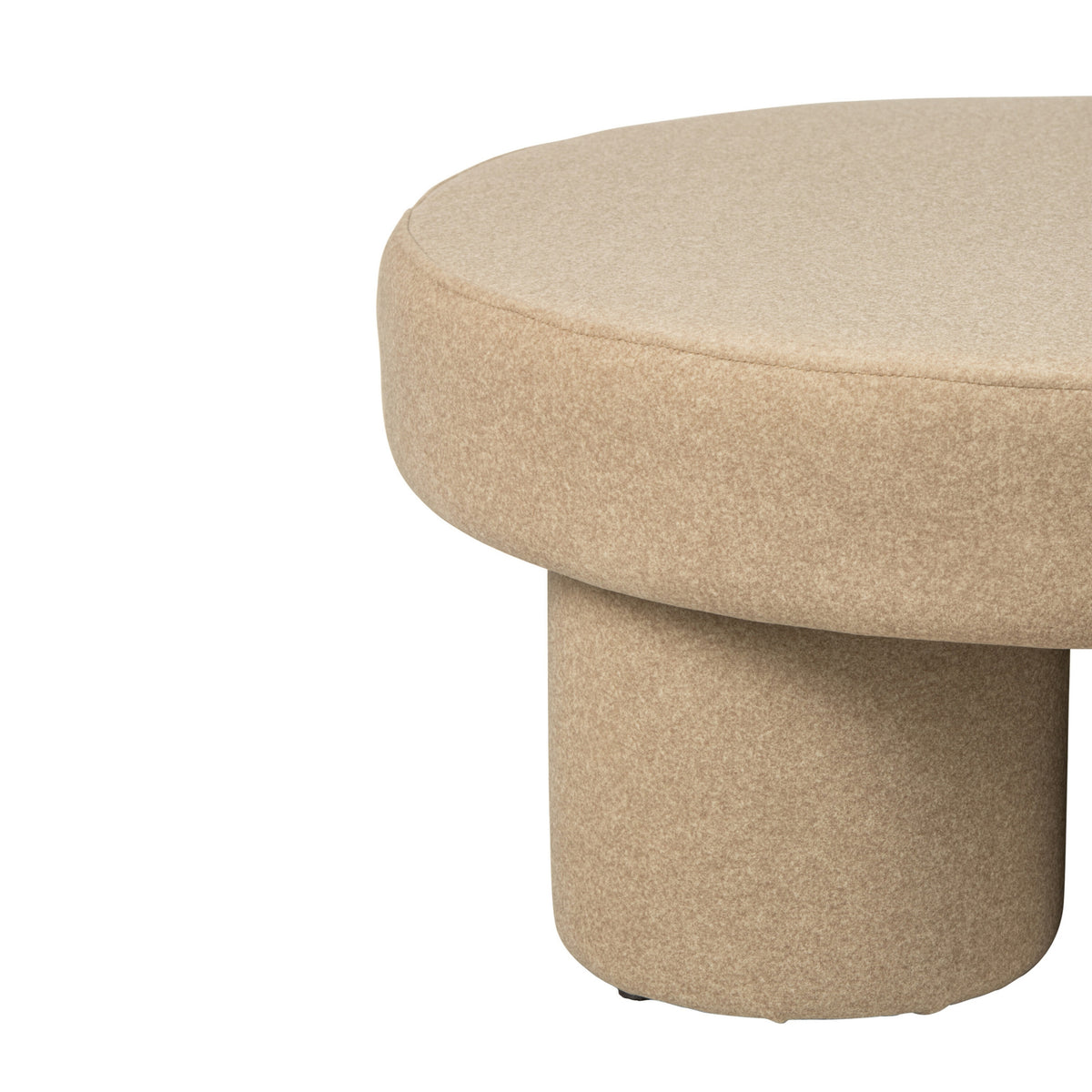 Pouf con piedini in compensato/tessuto beige chiaro Large J-Line
