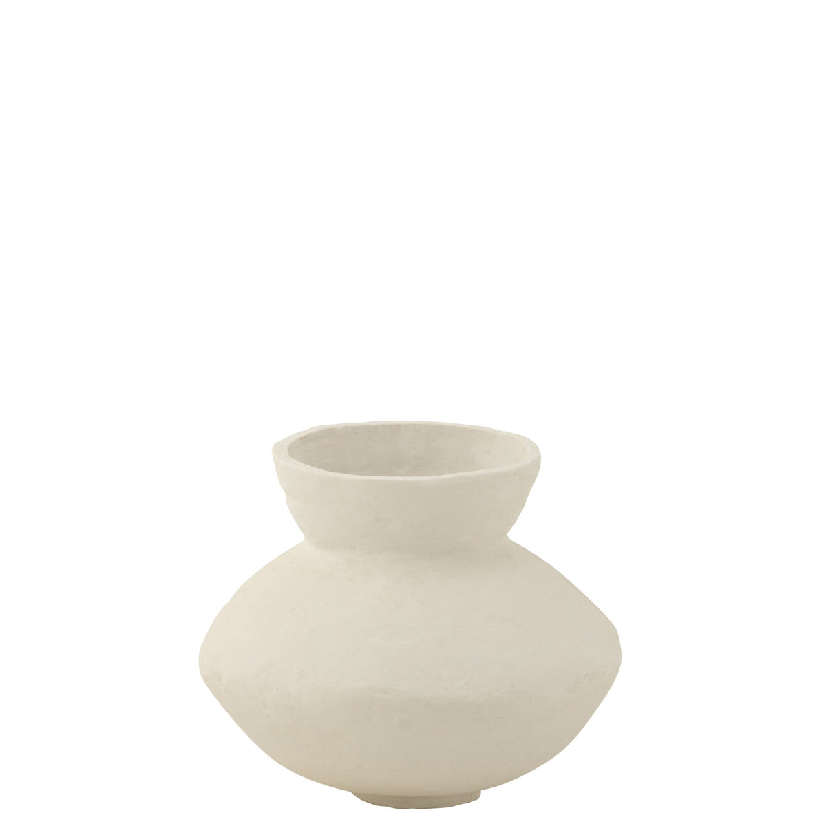 Vaso a collare in cartapesta bianco L45cmxA45cmH45cm
