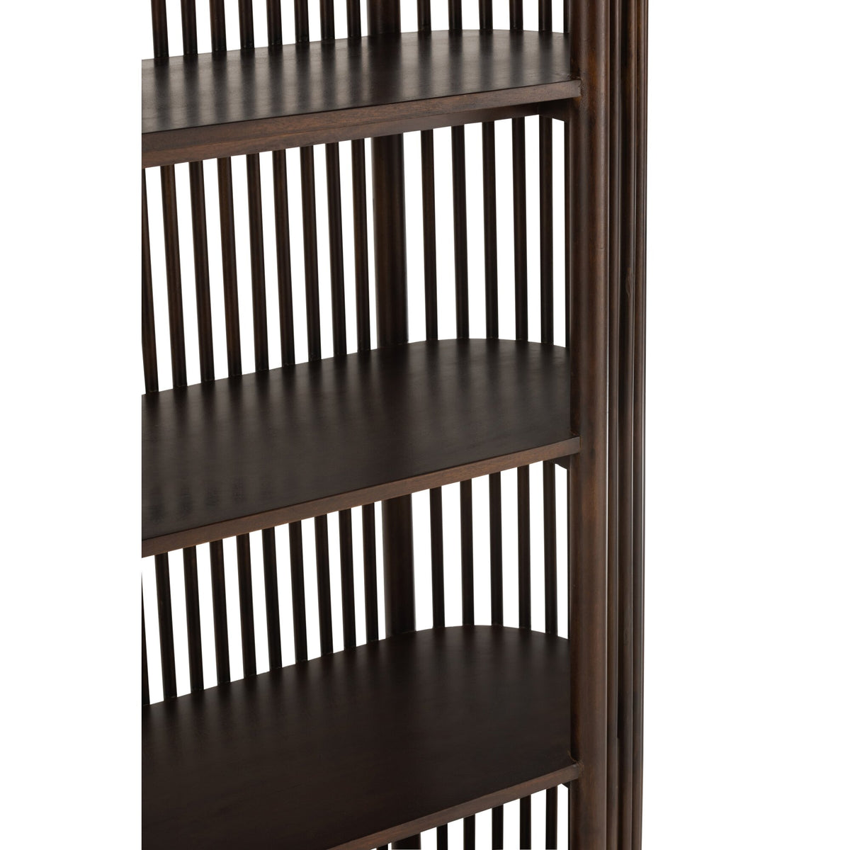 Scaffale Conie 5 Ripiani Legno di Mango Marrone Scuro J-Line