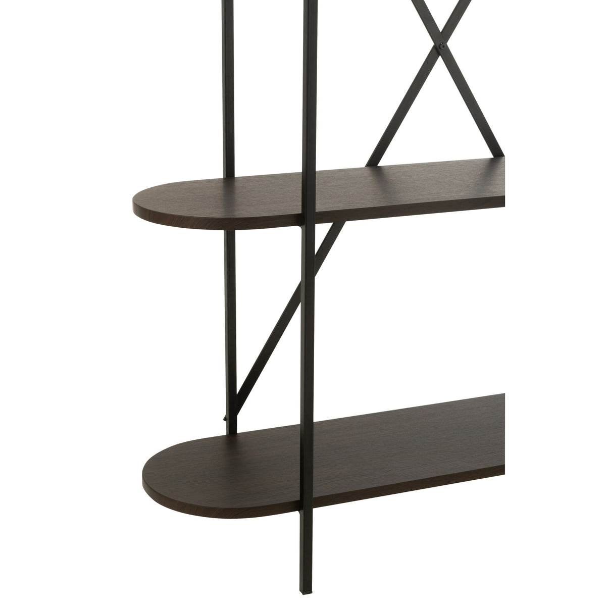 Scaffale ovale in MDF/metallo marrone scuro