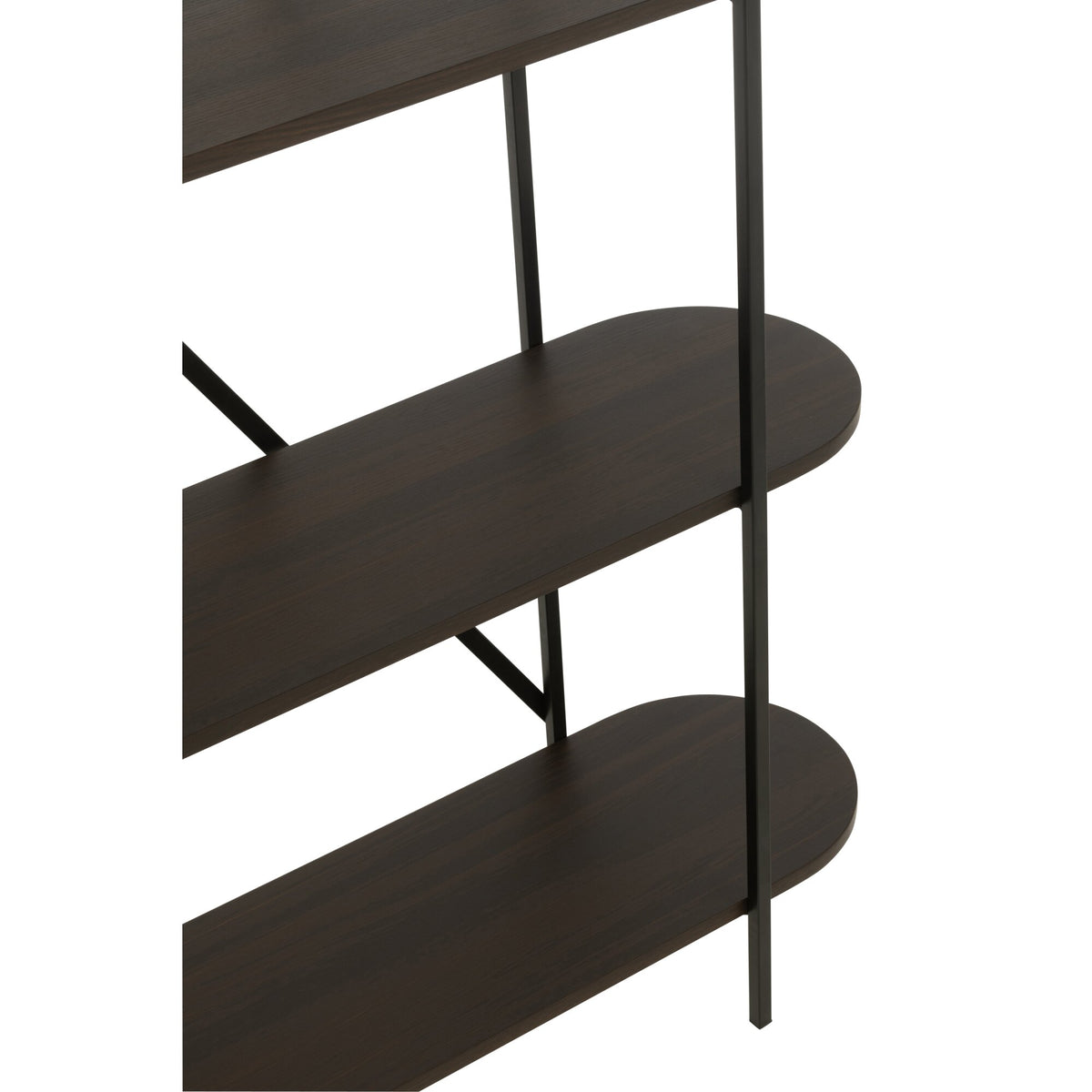 Scaffale ovale in MDF/metallo marrone scuro
