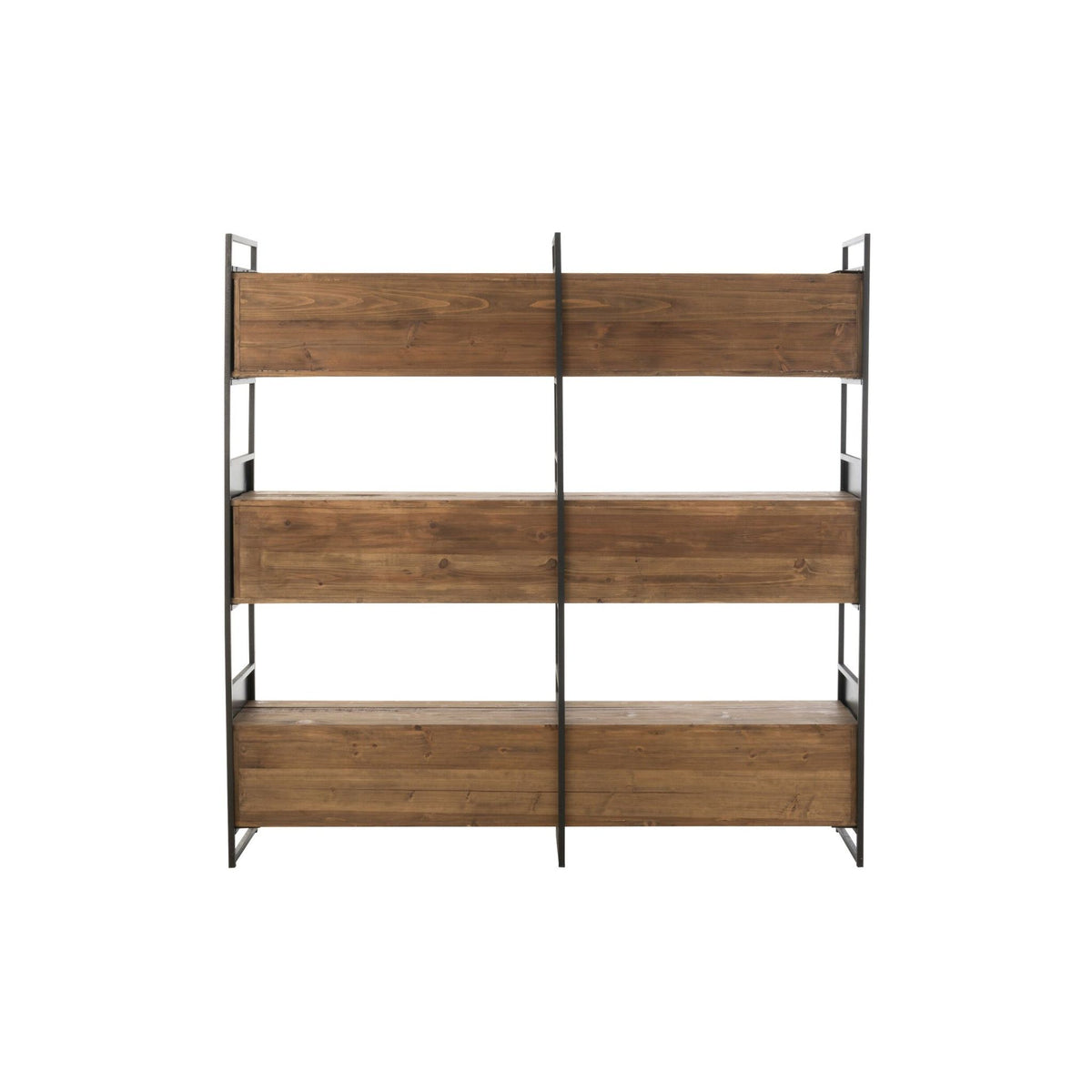 Scaffale Rustico in Legno Riciclato Nero/Naturale Large J-Line