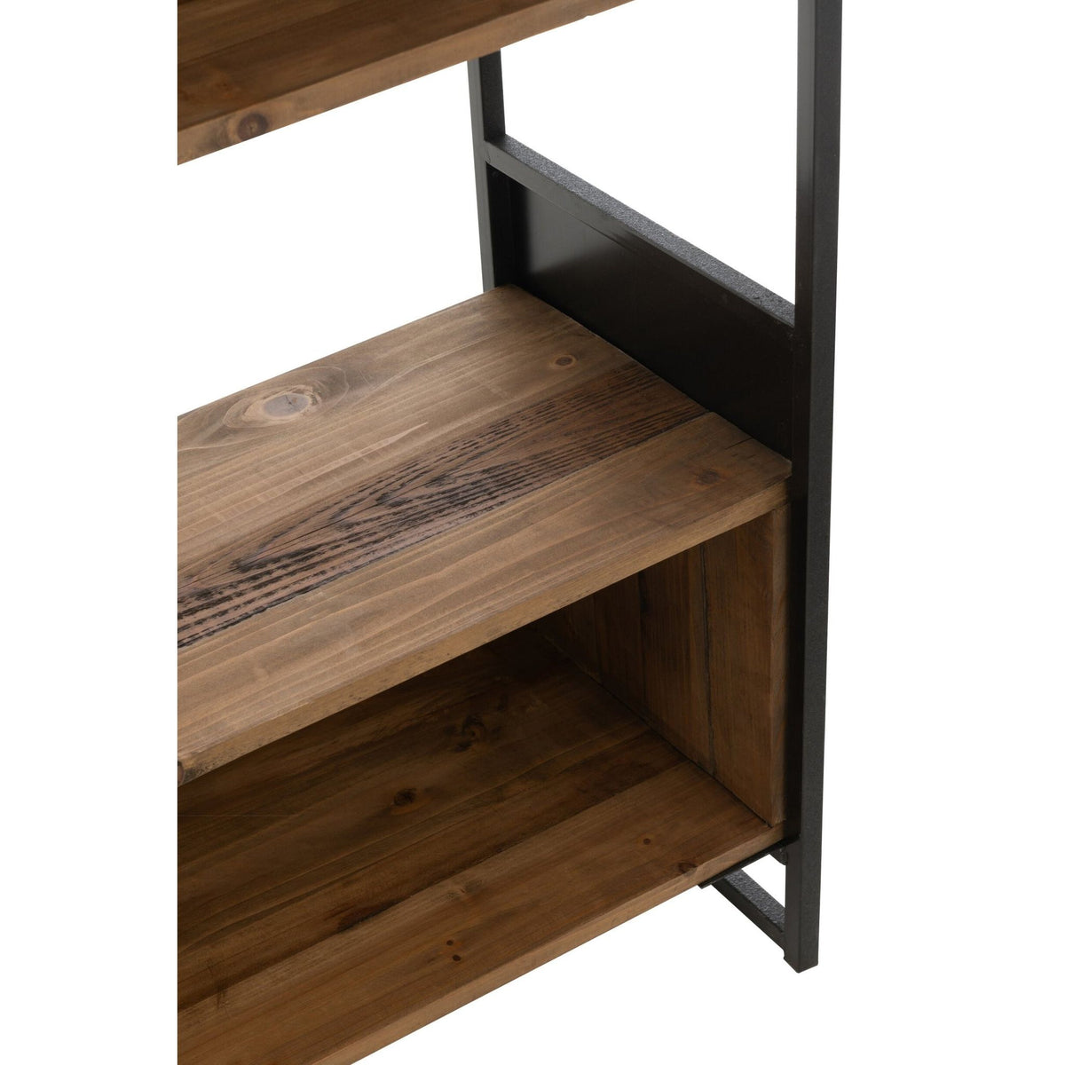 Scaffale Rustico in Legno Riciclato Nero/Naturale Large J-Line