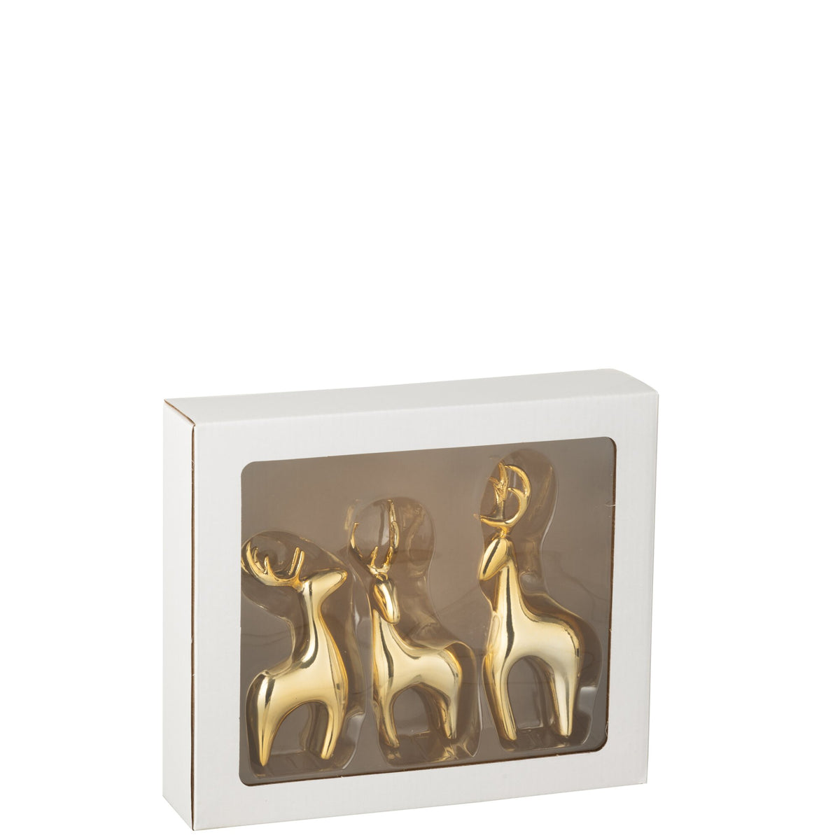 Set di 3 renne in resina galvanizzata oro J-Line