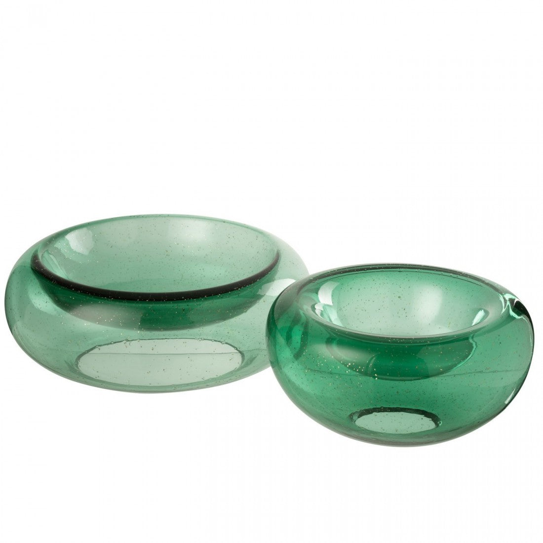 Vassoio decorativo Carol in vetro verde smeraldo Large