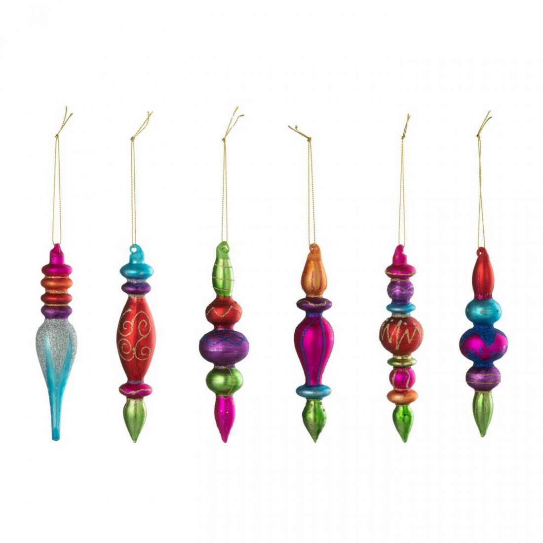 Scatola Da 6 Palline Di Natale In Vetro Multicolore J-Line