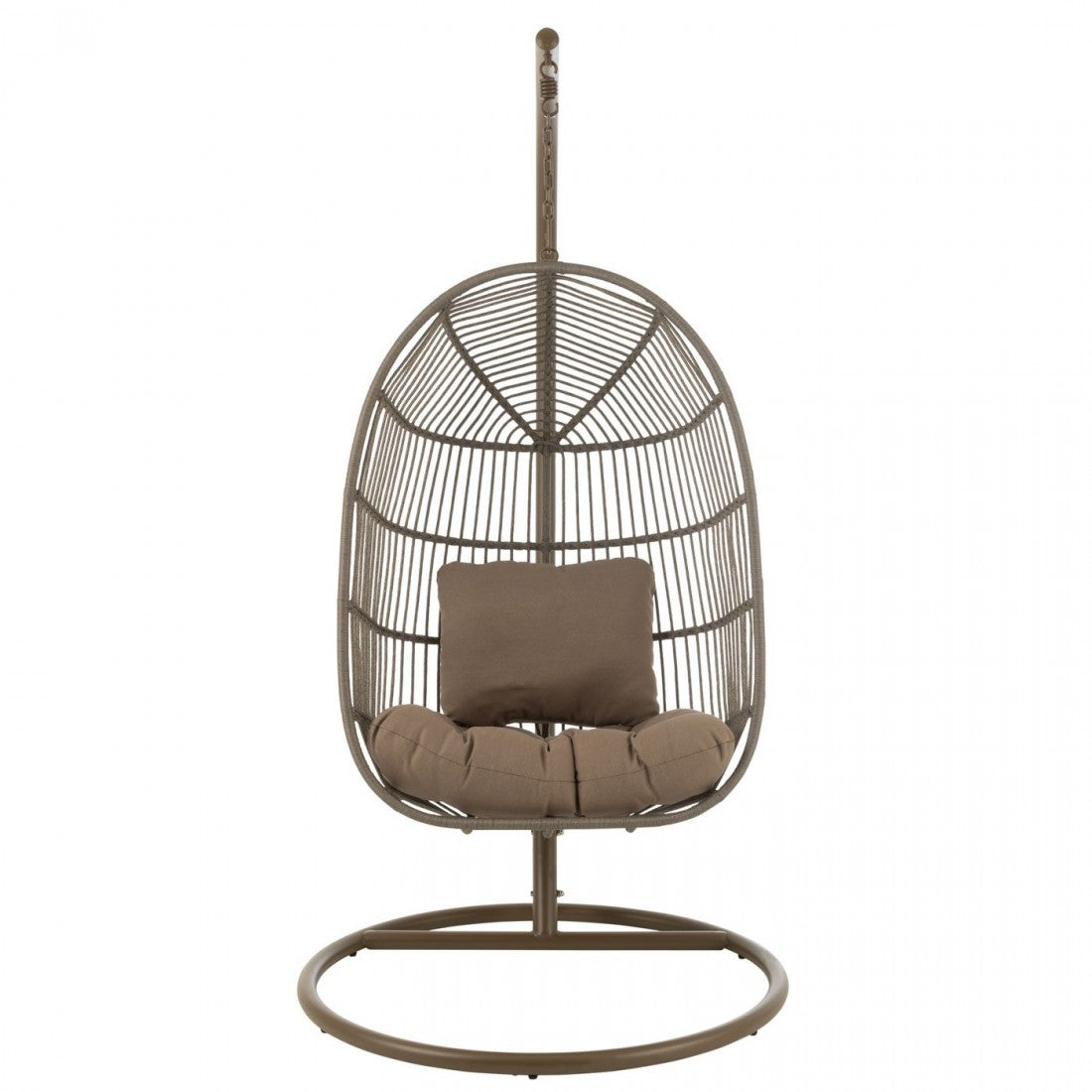 Sedia sospesa + Cuscino Egga Metallo/Corda Marrone J-Line