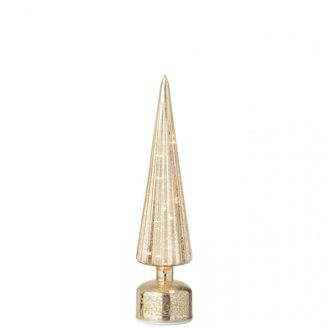 Albero di Natale in vetro girevole a LED color oro, set da 2, J-Line