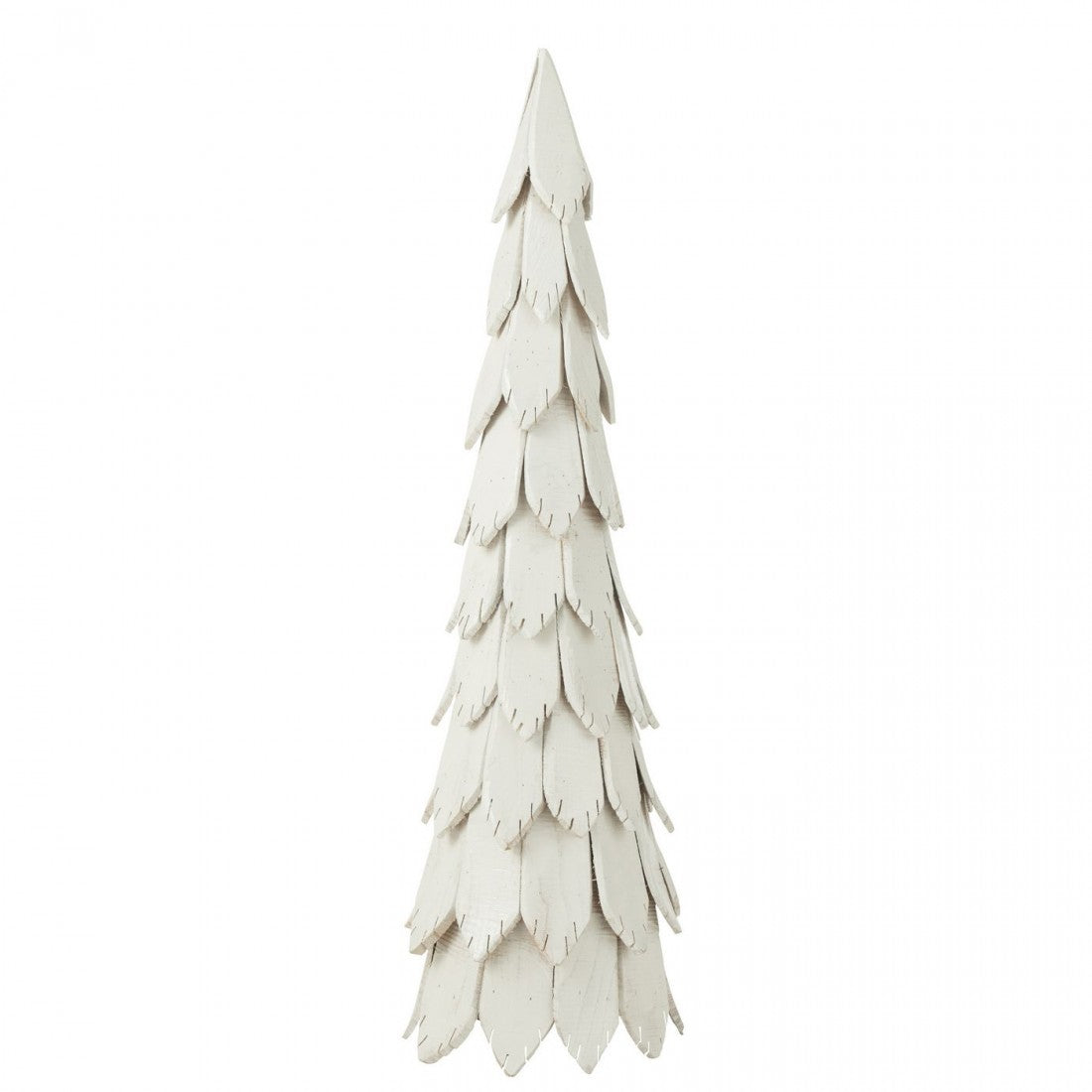 Albero di Natale Pezzi di Legno Bianco Large H120cm J-Line