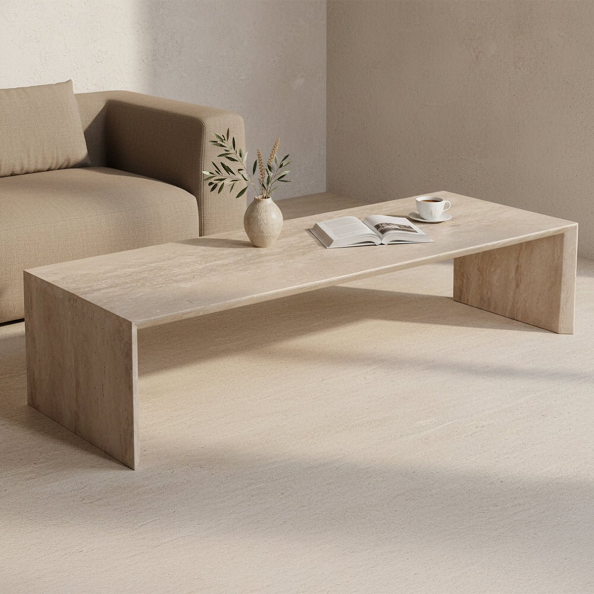 Tavolino da salotto in travertino Sleaky Raw Materials