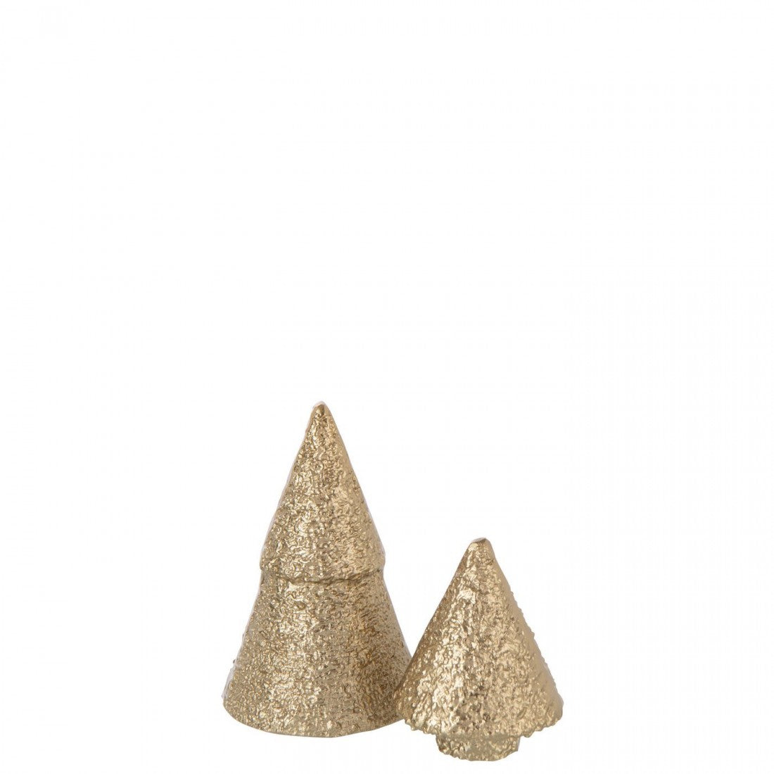 Albero di Natale in alluminio color oro, set da 2, J-Line