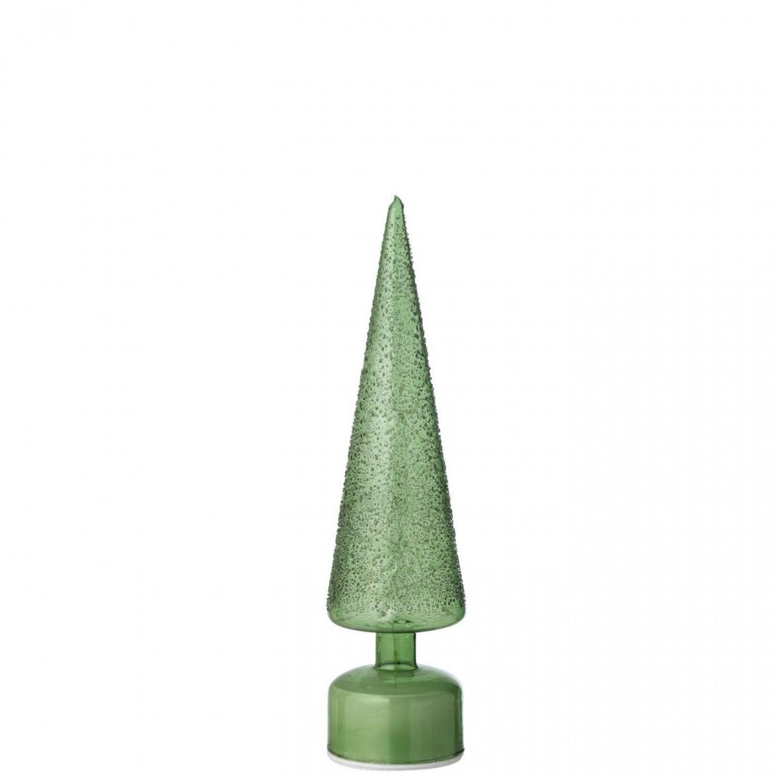 Set di 2 alberi di Natale in vetro verde con luci LED rotanti J-Line