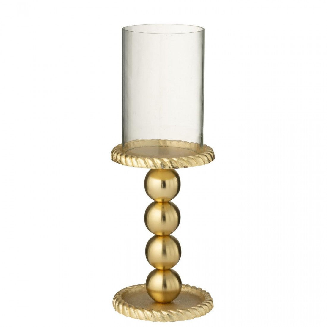 Portacandela in alluminio color oro Large J-Line