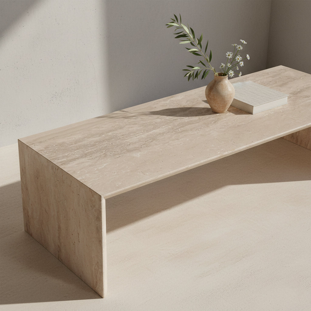 Tavolino da salotto in travertino Sleaky Raw Materials
