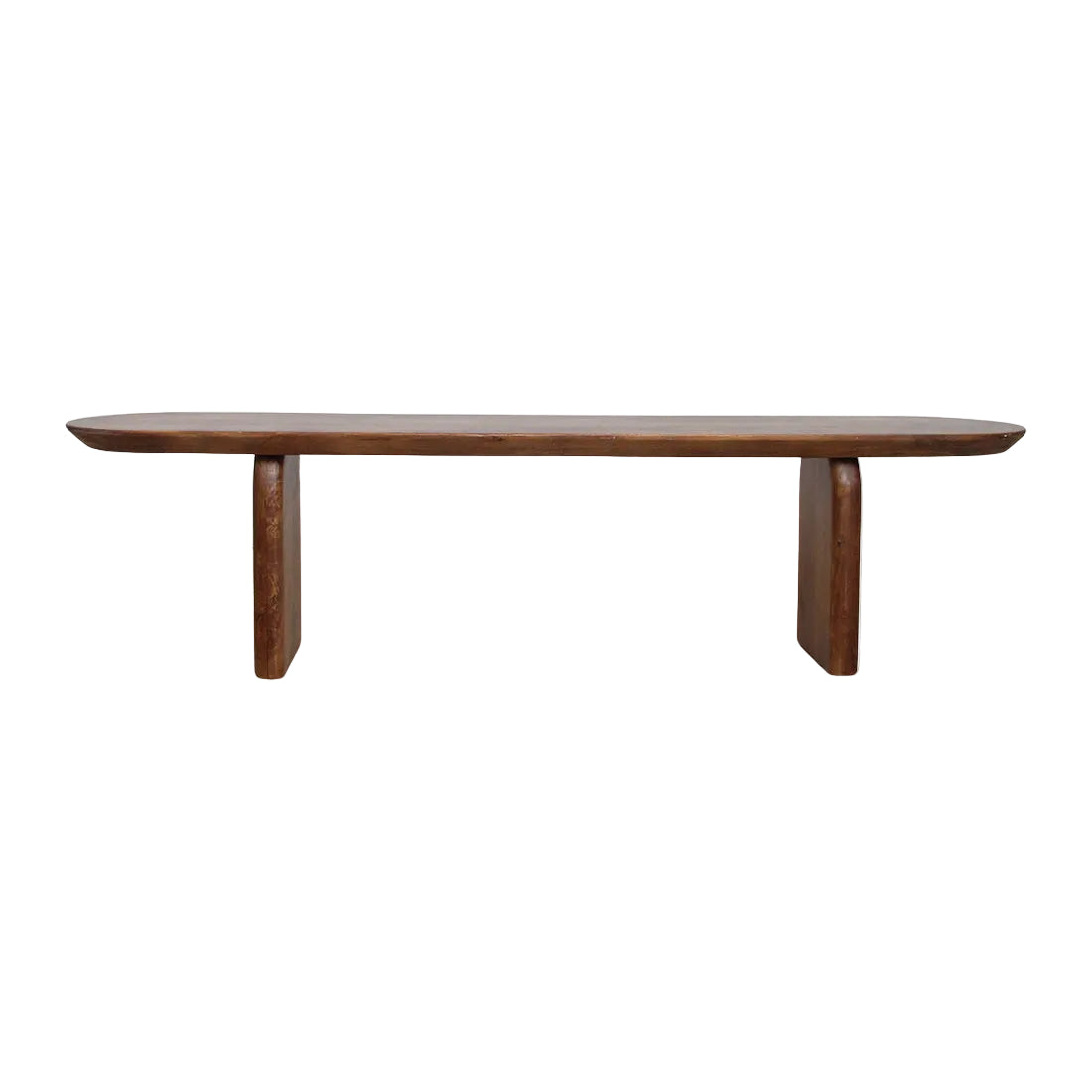 Panca da sala da pranzo Bullnose in legno di mango marrone 200 cm Raw Materials