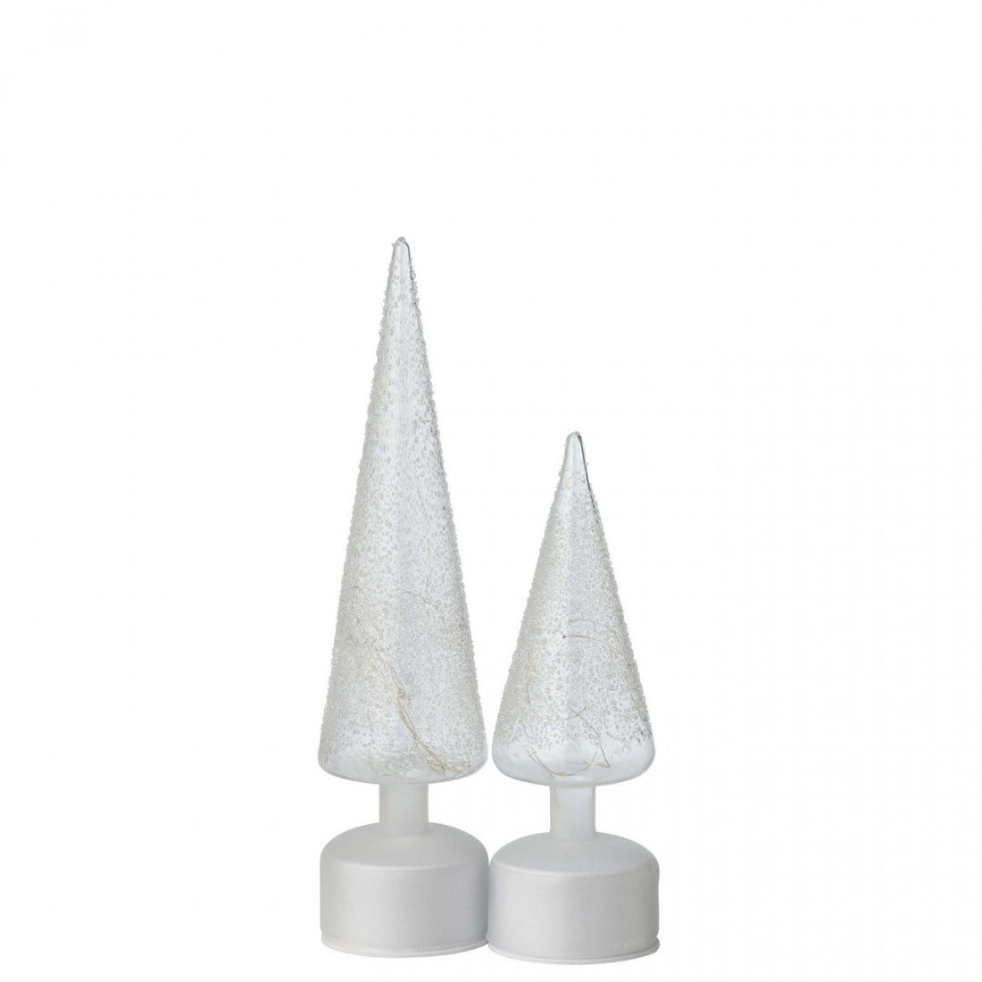 Set di 2 lampade a sospensione rotanti in vetro bianco/trasparente con LED J-Line