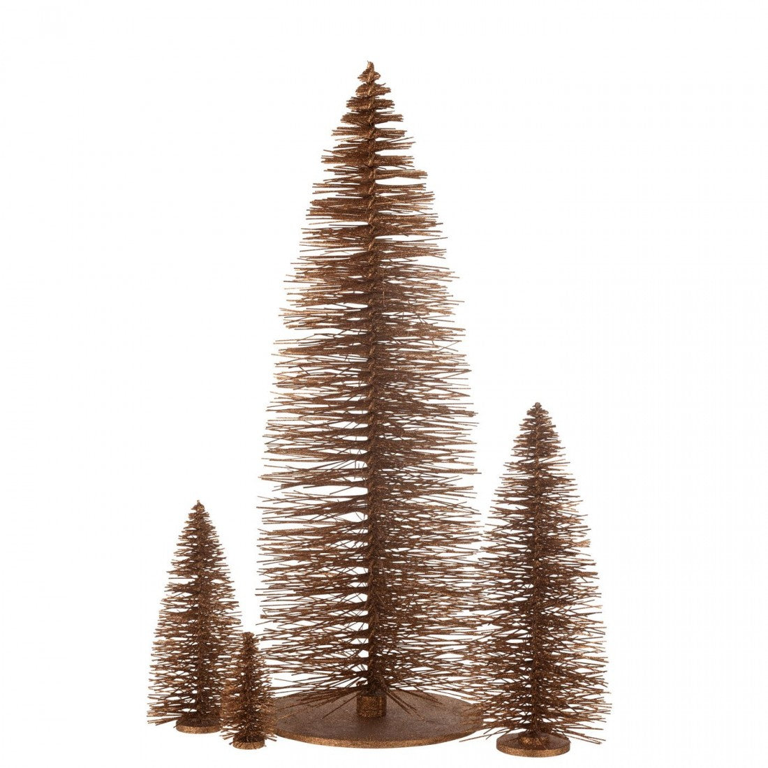 Albero di Natale Decorativo Glitter Legno Marrone Extra Large H140cm J-Line