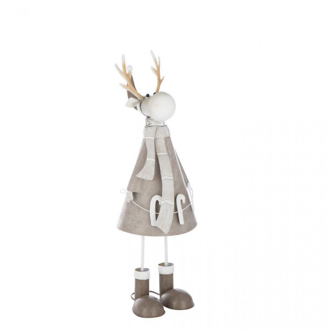 Set di 2 bastoni da passeggio in metallo color beige/grigio con renna J-Line
