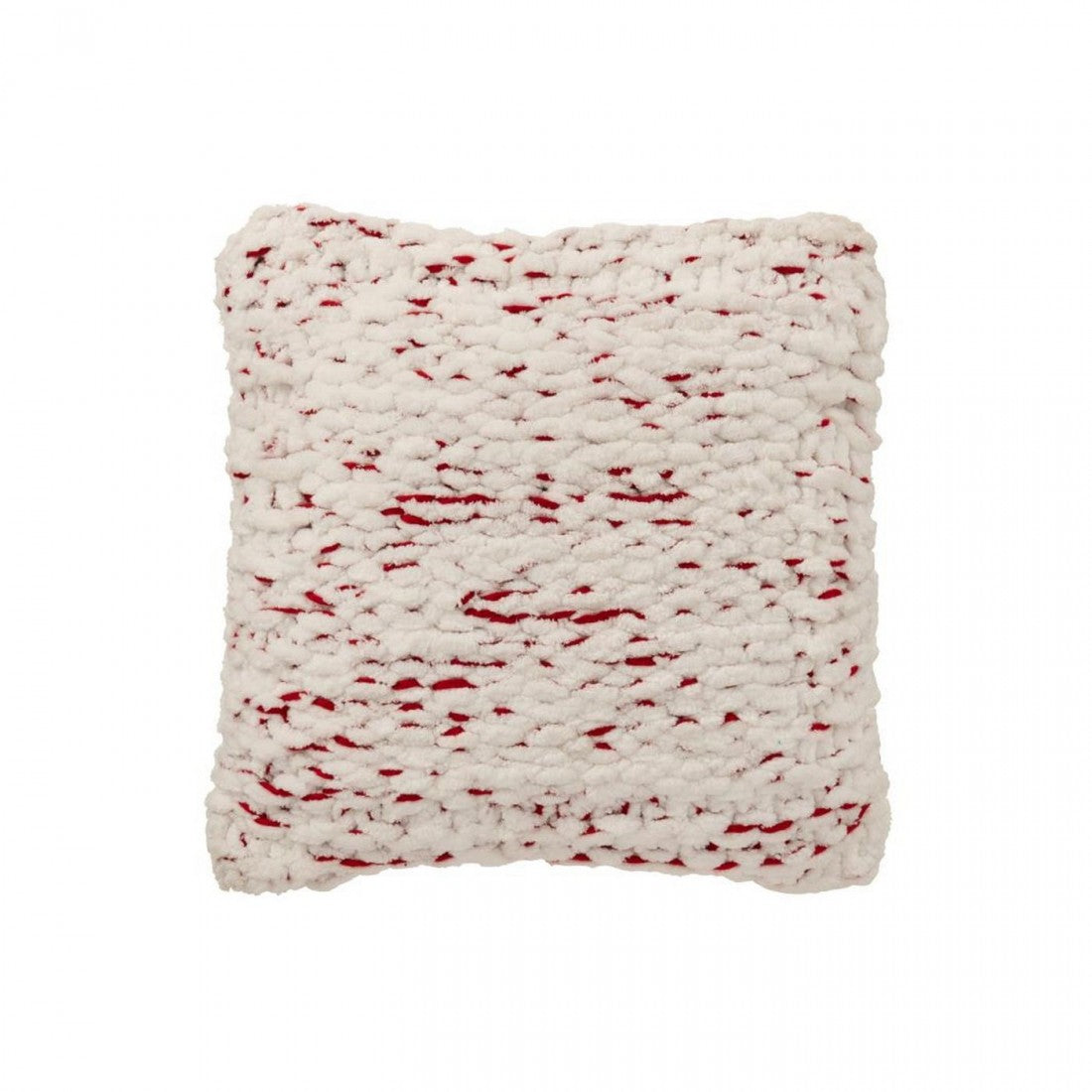 Coperta in maglia di poliestere bianco/rosso natalizio J-Line