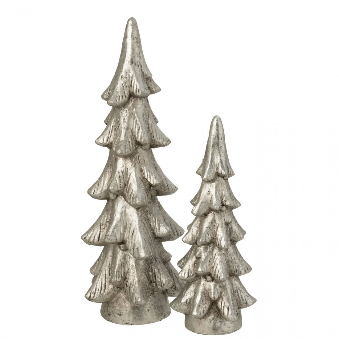 Albero di Natale su Piedistallo in Magnesio Color Argento Set da 2 J-Line