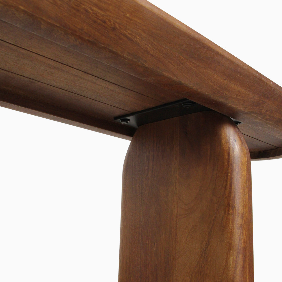 Panca da sala da pranzo Bullnose in legno di mango marrone 200 cm Raw Materials