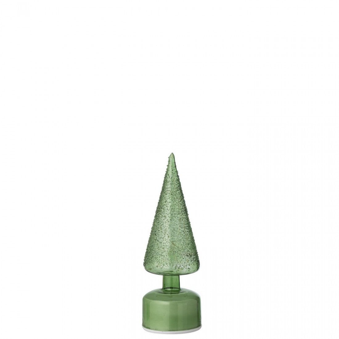 Set di 2 alberi di Natale in vetro verde con luci LED rotanti J-Line