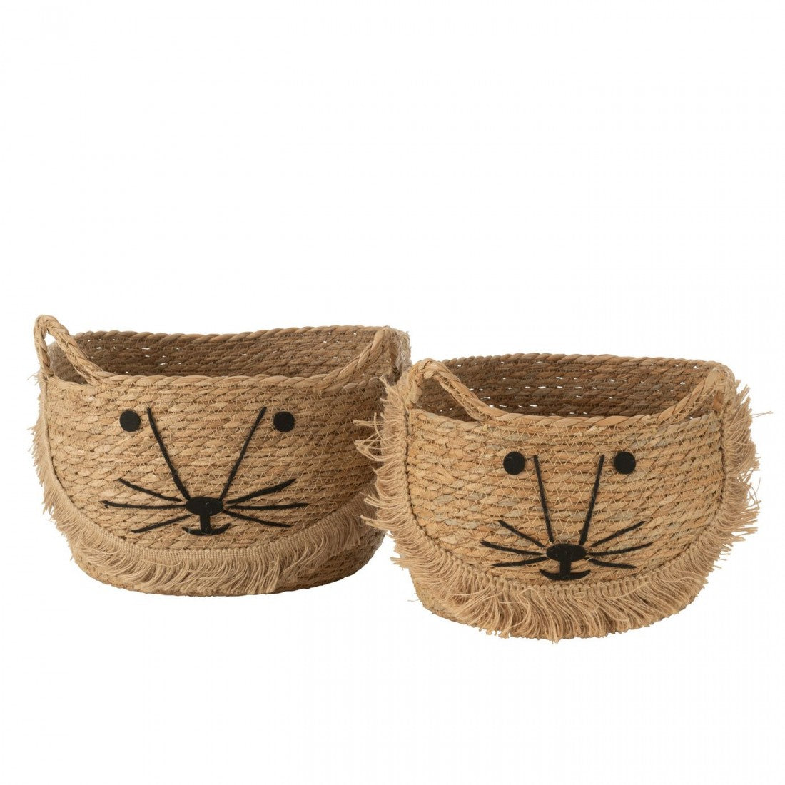 Set di 2 cesti Kitty Riet Naturale/Nero J-Line