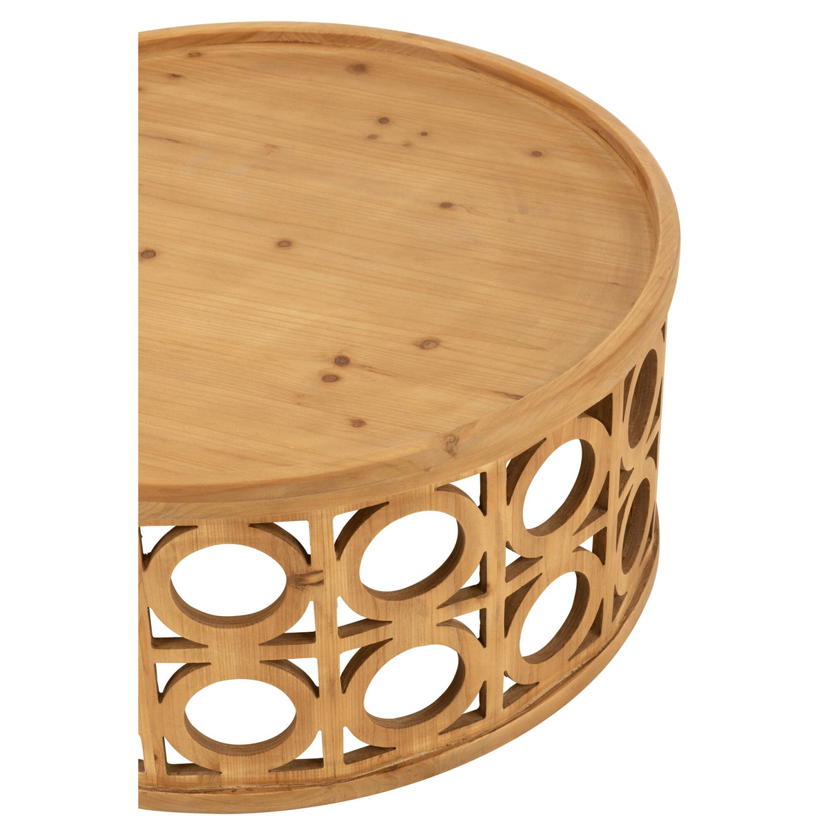 Tavolino da salotto in legno di abete intagliato/MDF naturale J-Line