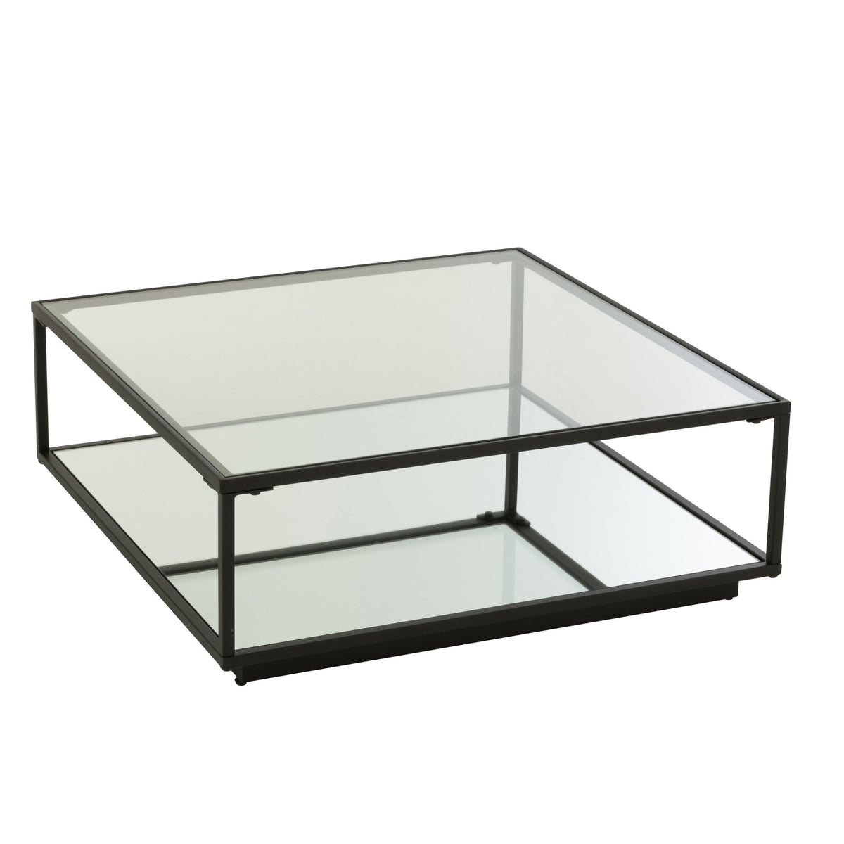 Tavolino da salotto Metallo/Vetro Nero J-Line