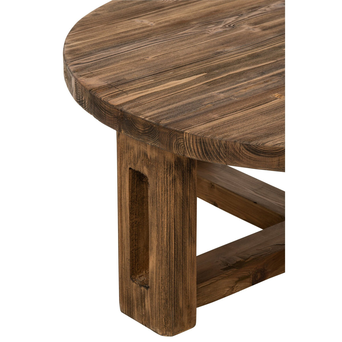 Tavolino da salotto rotondo in legno riciclato marrone J-Line