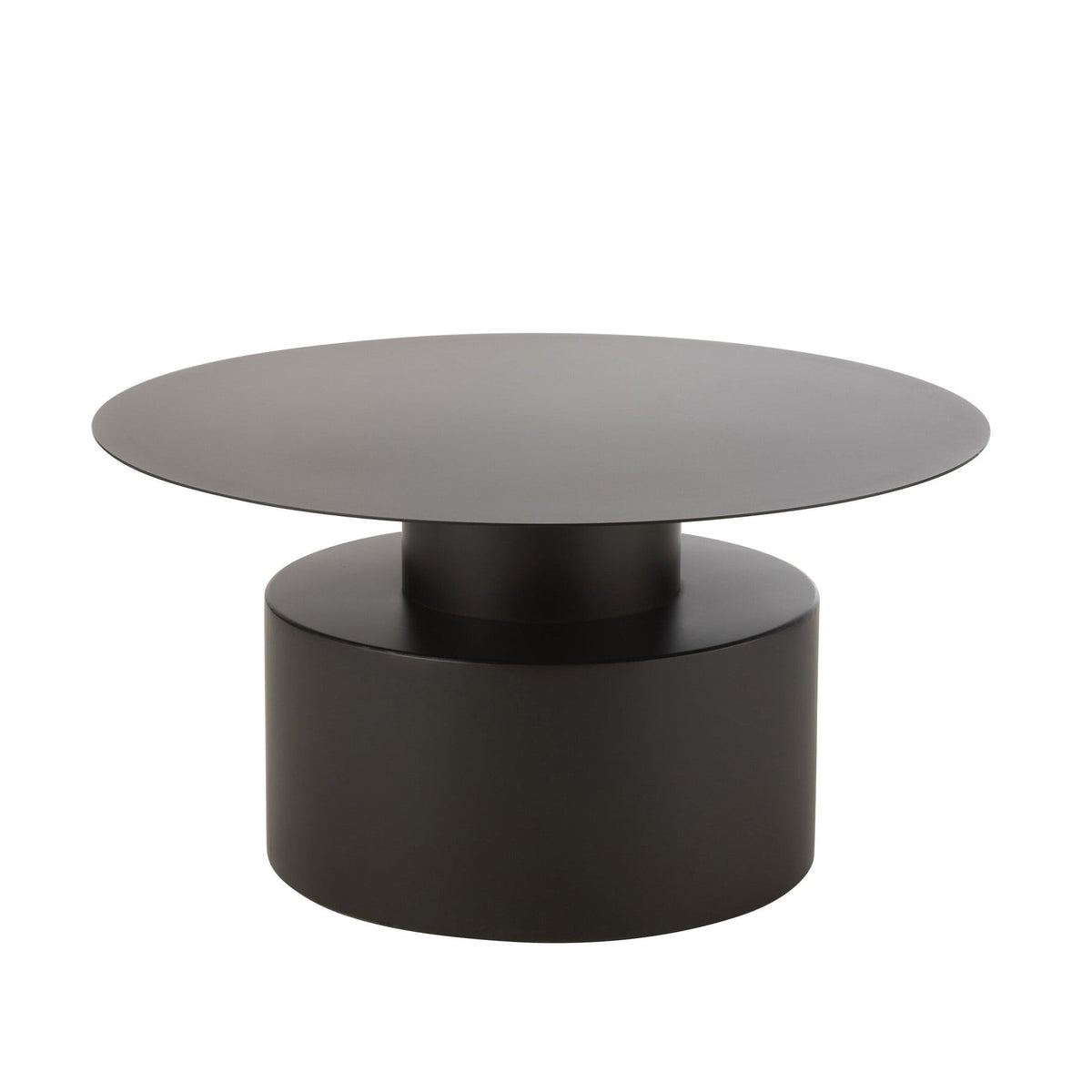 Tavolino da salotto rotondo in metallo nero J-Line