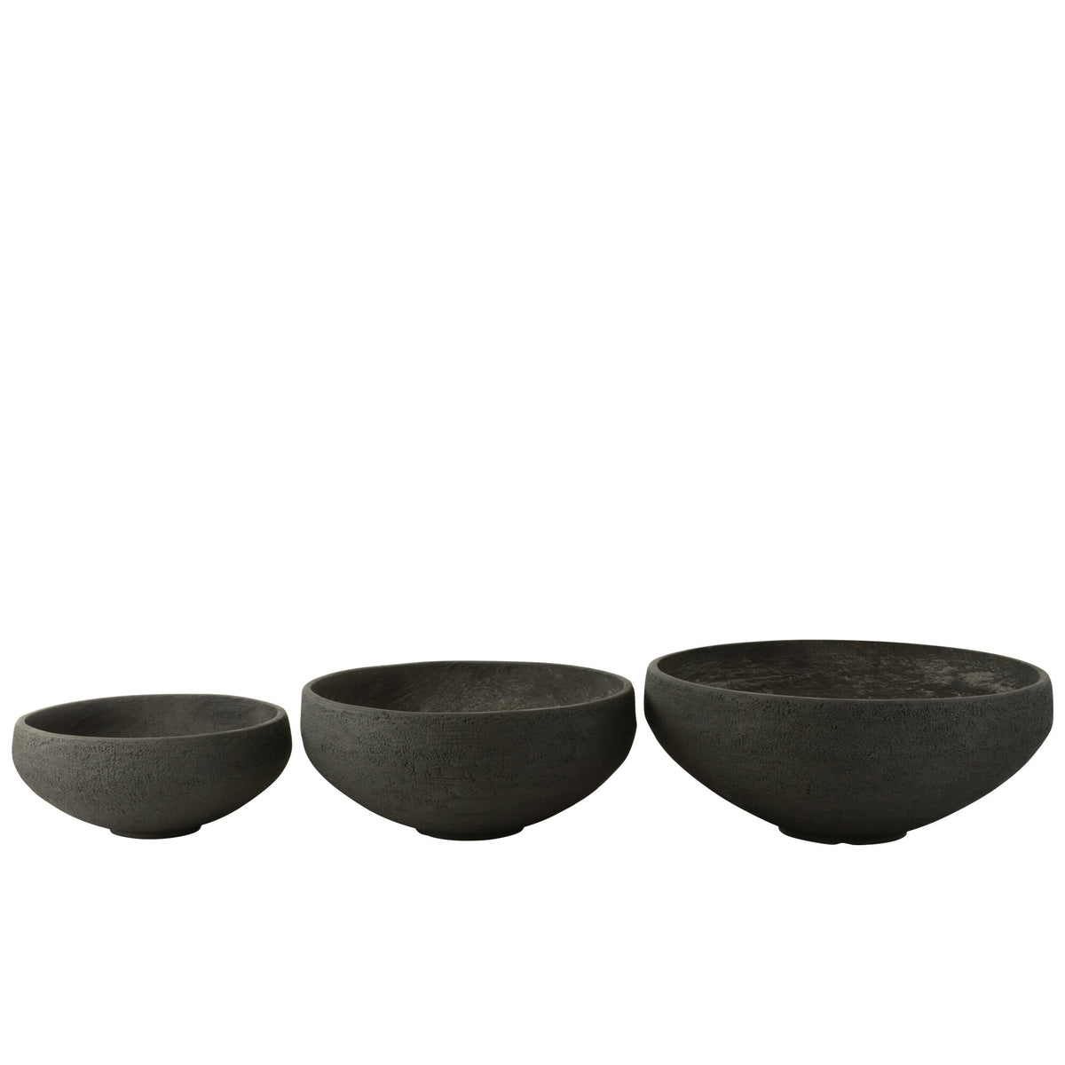 Set di 3 piatti in argilla fibrosa nera J-Line