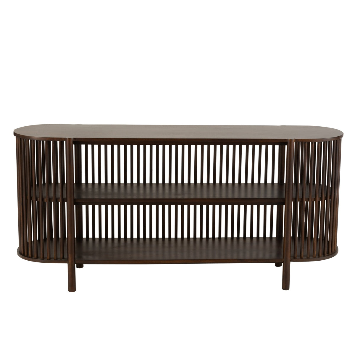 Tavolino Conie 2 Ripiani Legno di Mango Marrone Scuro J-Line